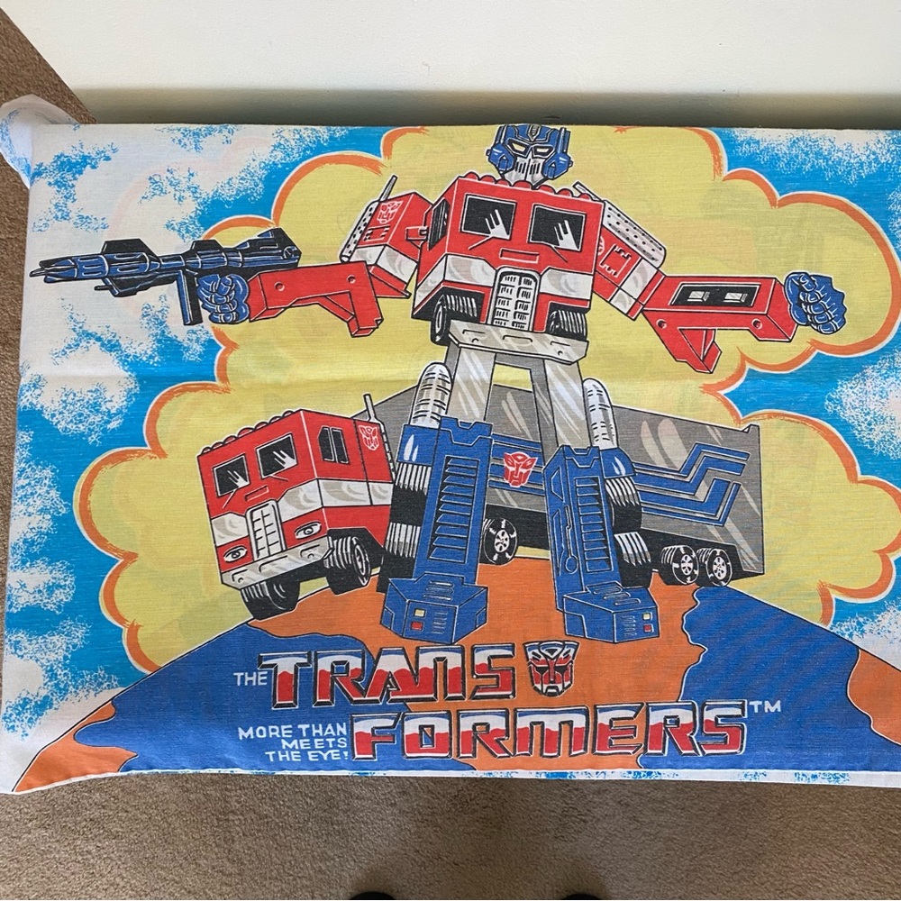 Vintage Hasbro Transformers Optimus Prime Standard Pillowcase 1984